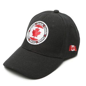 Canada Black Dat Hat Embroidered Baseball Cap Round Flag Casual Velcro Back